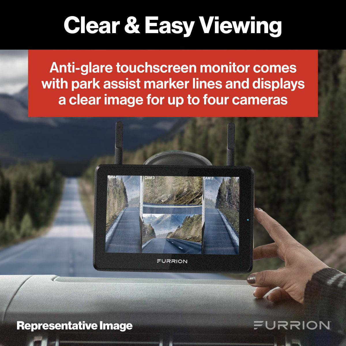 Furrion Vision S+ RV Observation System, 7" Monitor with Rear & 2 Side Cameras - view 7