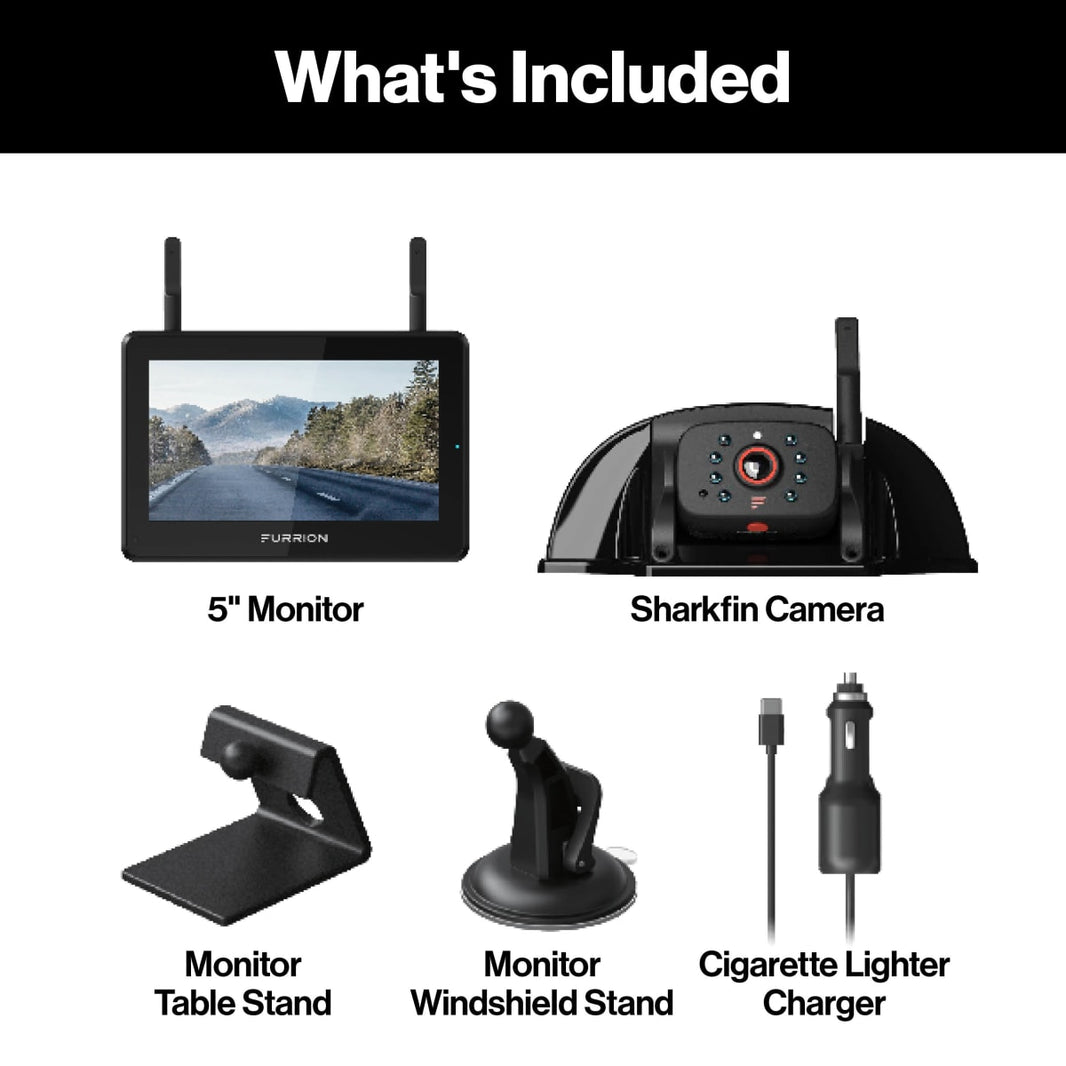 Furrion Vision S+ RV Backup Camera System, 5" Monitor & Rear Sharkfin Camera - view 2