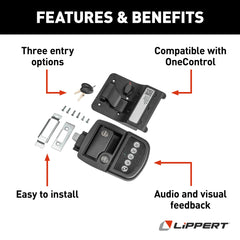 Lippert Keyless Bluetooth RV Entry Door Lock, Right Hand - view 3