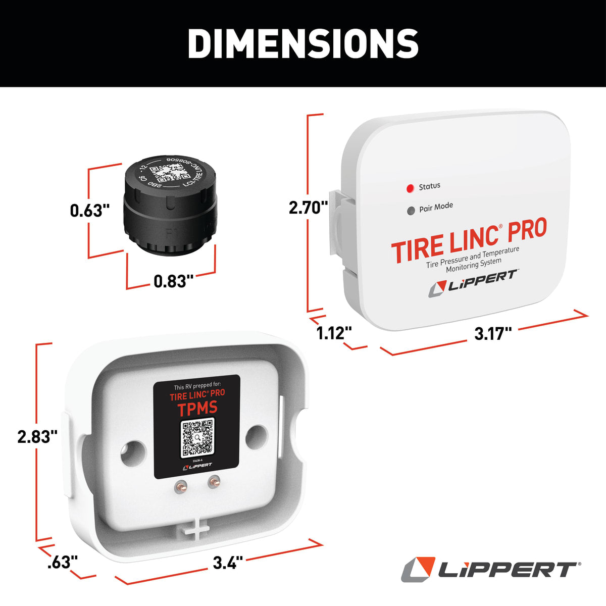 Lippert Tire Linc PRO RV Tire Pressure & Temperature Monitoring System, 4-Tire Kit - view 2
