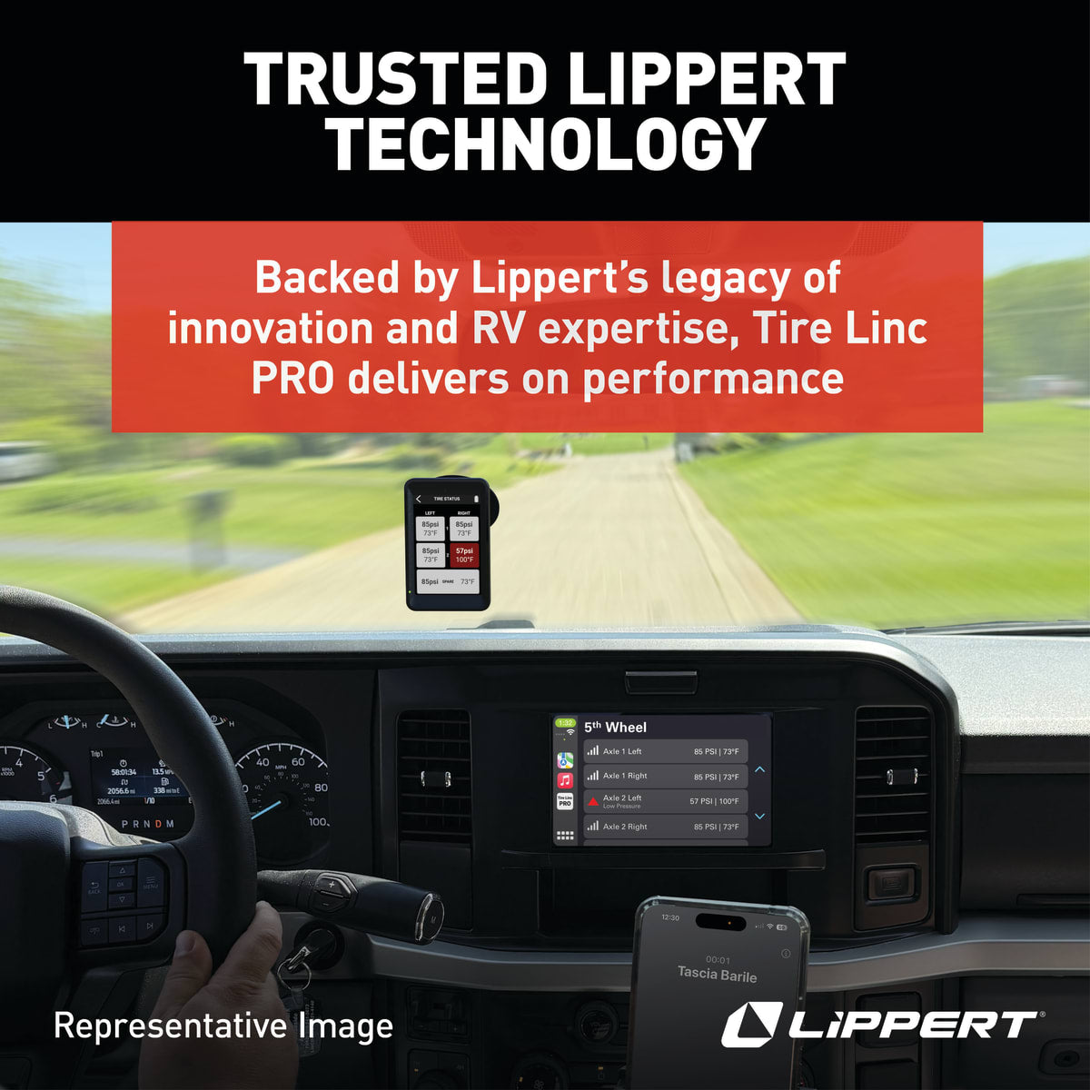 Lippert Tire Linc PRO RV Tire Pressure & Temperature Monitoring System, 4-Tire Kit - view 7