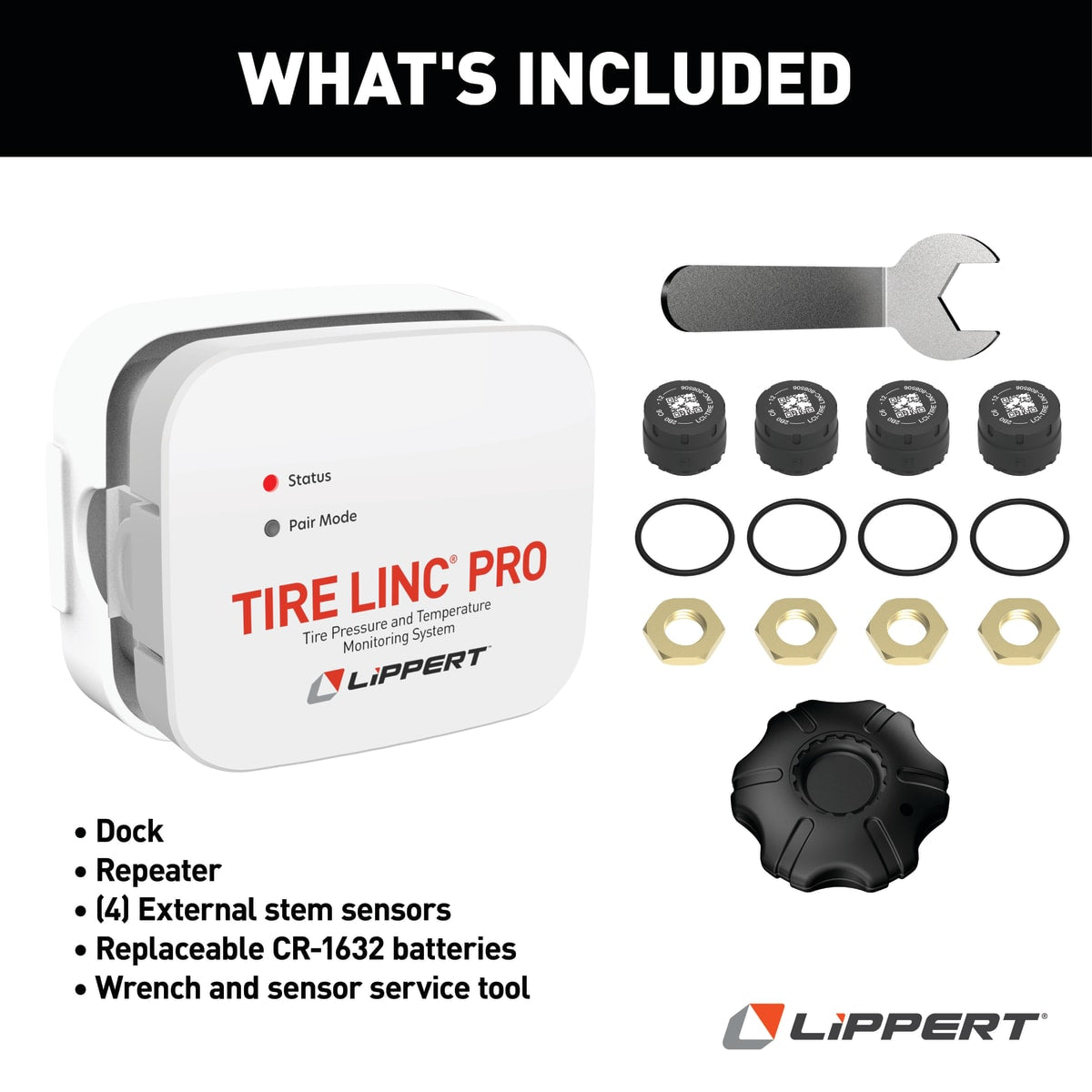 Lippert Tire Linc PRO RV Tire Pressure & Temperature Monitoring System, 4-Tire Kit - view 8