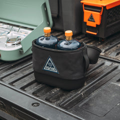 Ignik propane bottle case holding two TapRack bottles
