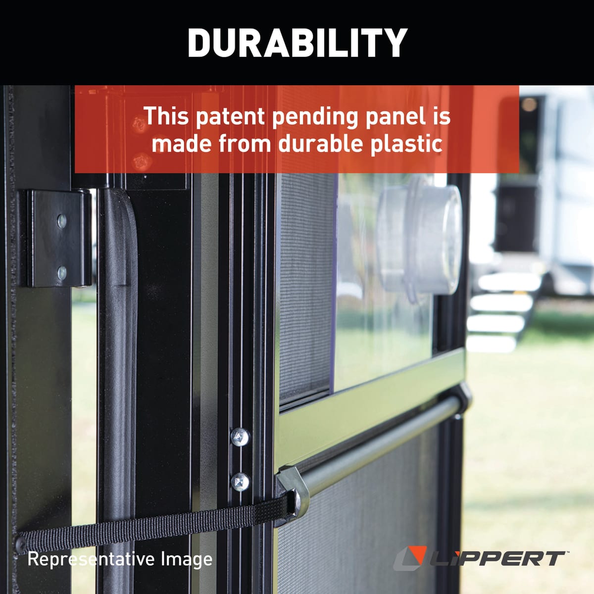 Lippert RV Screen Door Slider Panel with Push-Down Knob - view 6