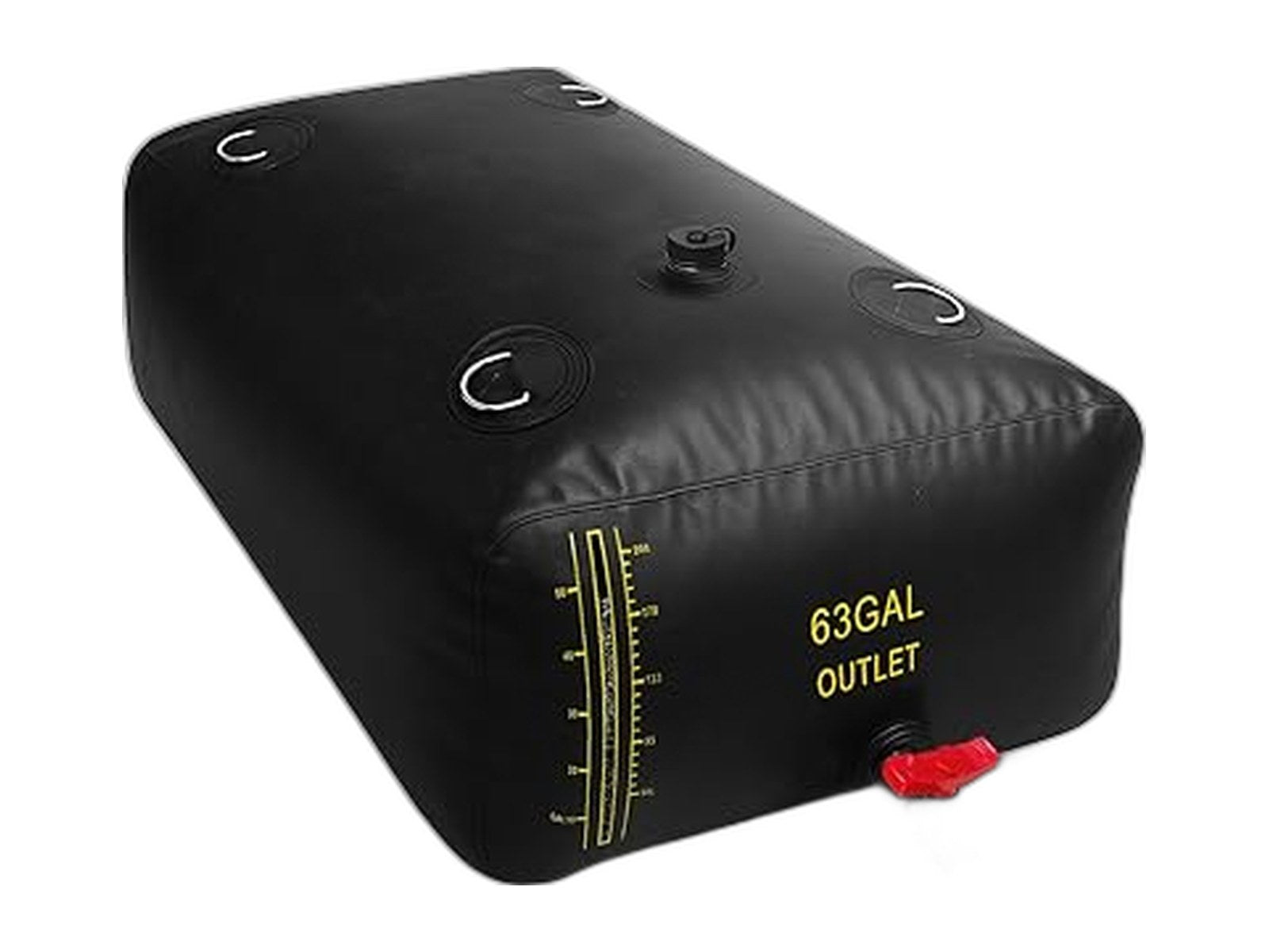 240l 63 gal water bladder with water level on white background