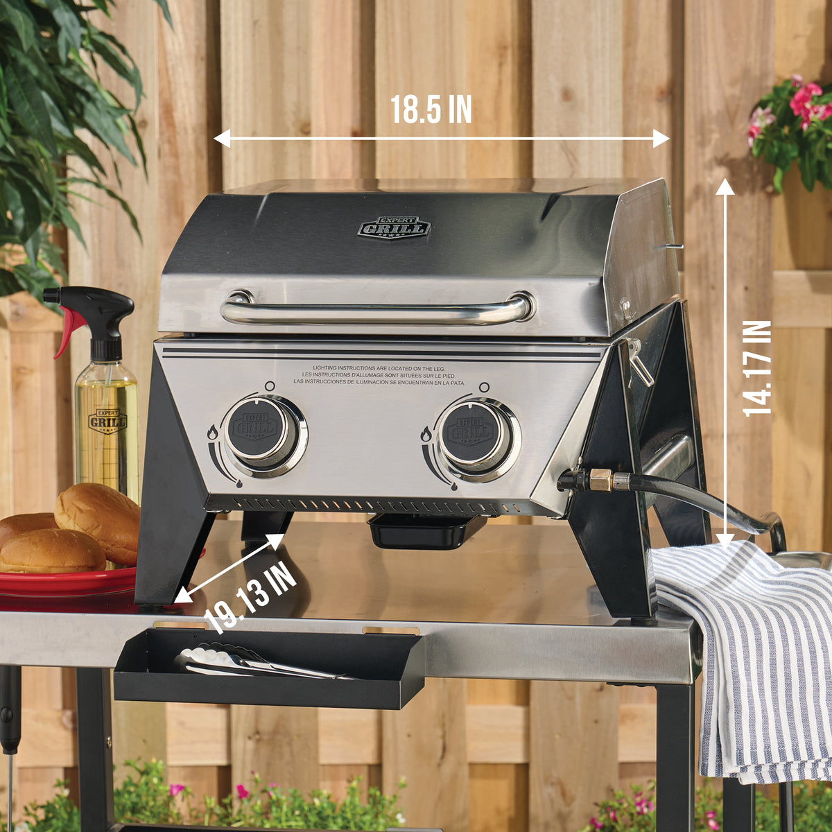 Expert Grill 2-burner tabletop grill, view 3