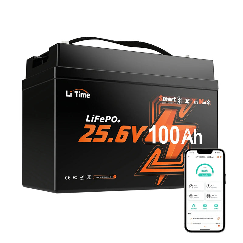 LiTime 24V 100Ah Group 31 Bluetooth LiFePO4 Battery