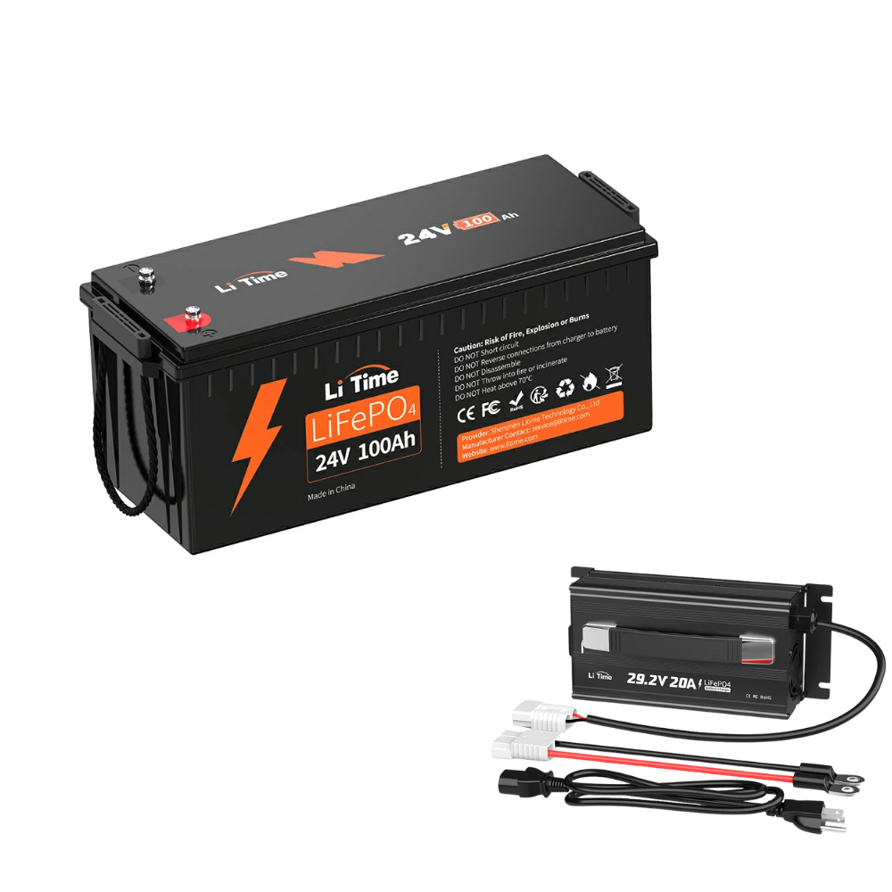 LiTime 24V 100Ah LiFePO4 Lithium Battery for RV & Truck