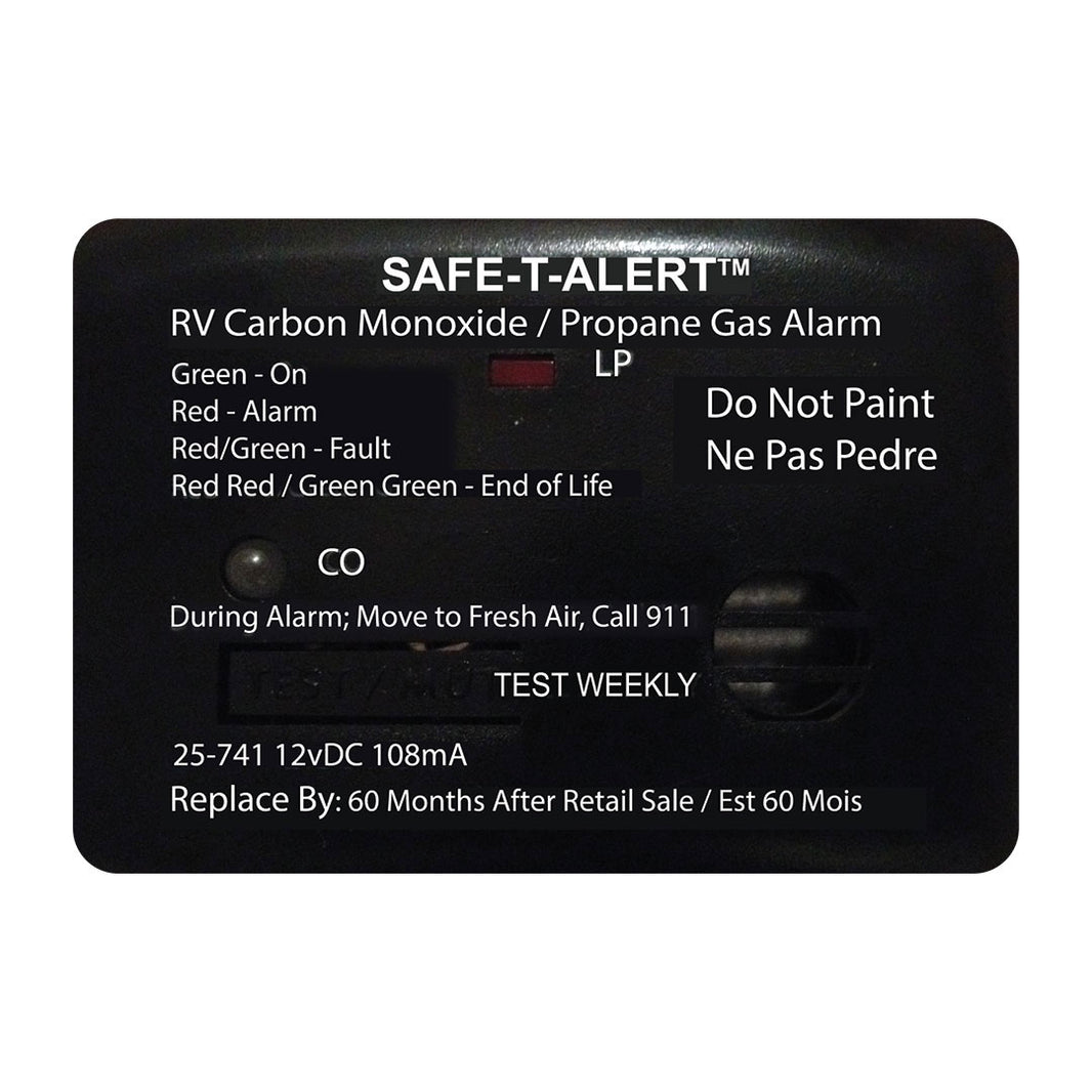 Safe-T-Alert 25-741-BL CO and propane alarm, black