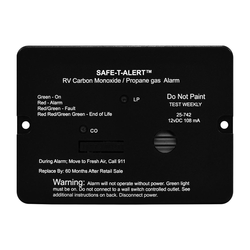 Safe-T-Alert 25-742-BL CO and propane alarm, black
