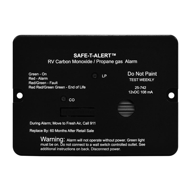 Safe-T-Alert 25-742-BL CO and propane alarm, black