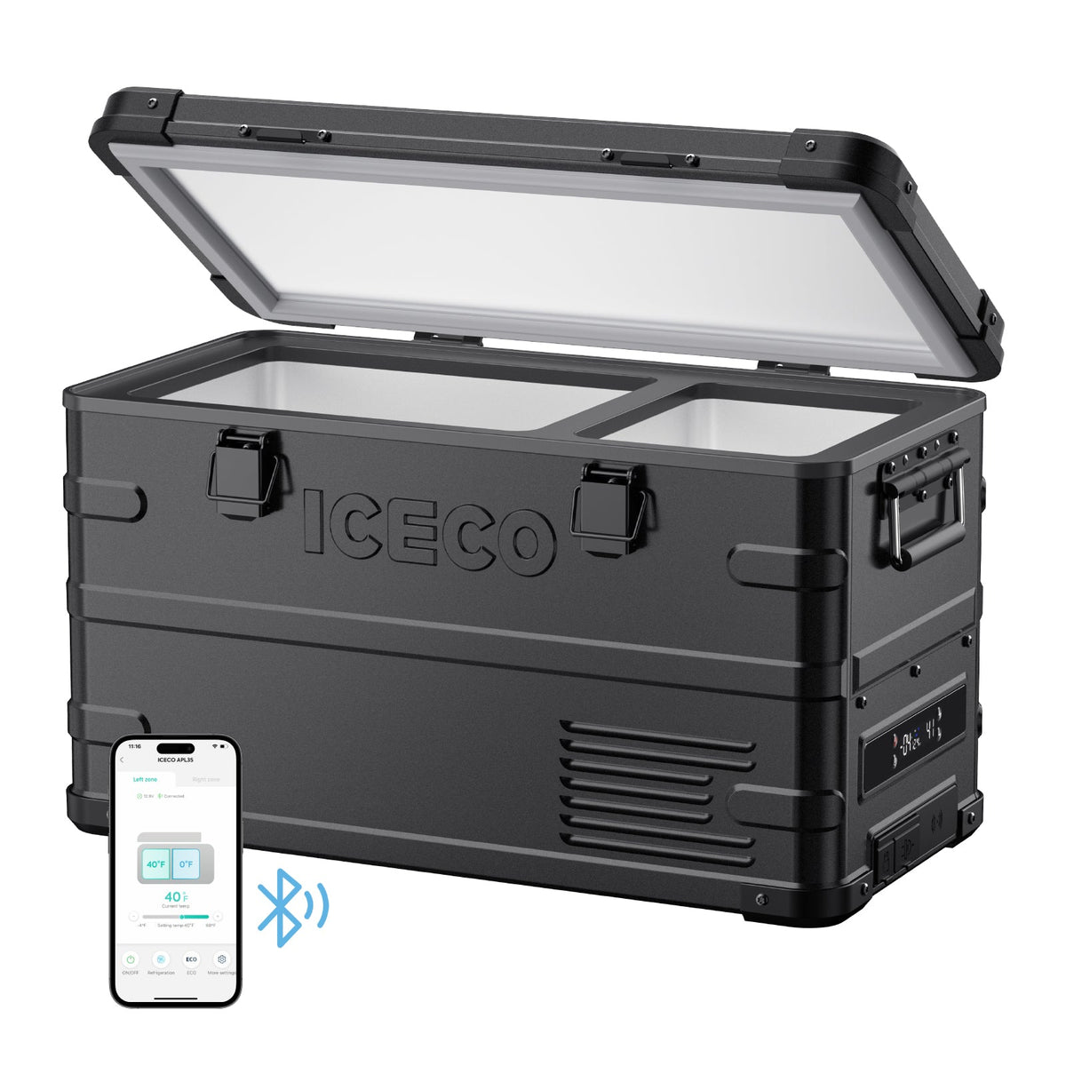 ICECO APL35 37QT dual zone aluminum portable fridge freezer