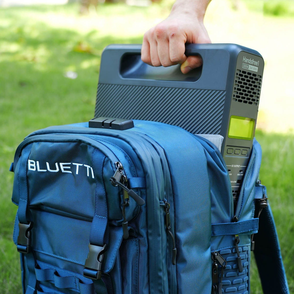 BLUETTI Handsfree 1 backpack power station worn on back