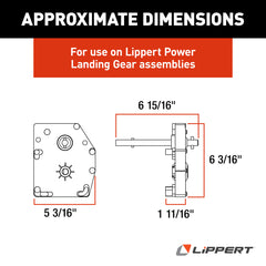 Lippert Universal-Mount 5th Wheel Landing Gear Gearbox, Aluminum - view 2