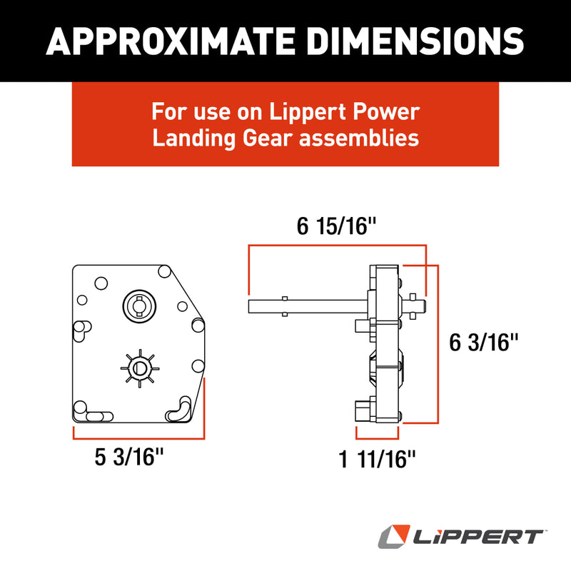 Lippert Universal-Mount 5th Wheel Landing Gear Gearbox, Aluminum - view 2