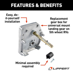 Lippert Universal-Mount 5th Wheel Landing Gear Gearbox, Aluminum - view 3