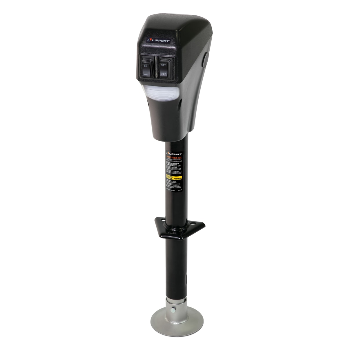Lippert Power Tongue Jack, 3,500 lb, 18" Stroke with LED Lights, Black