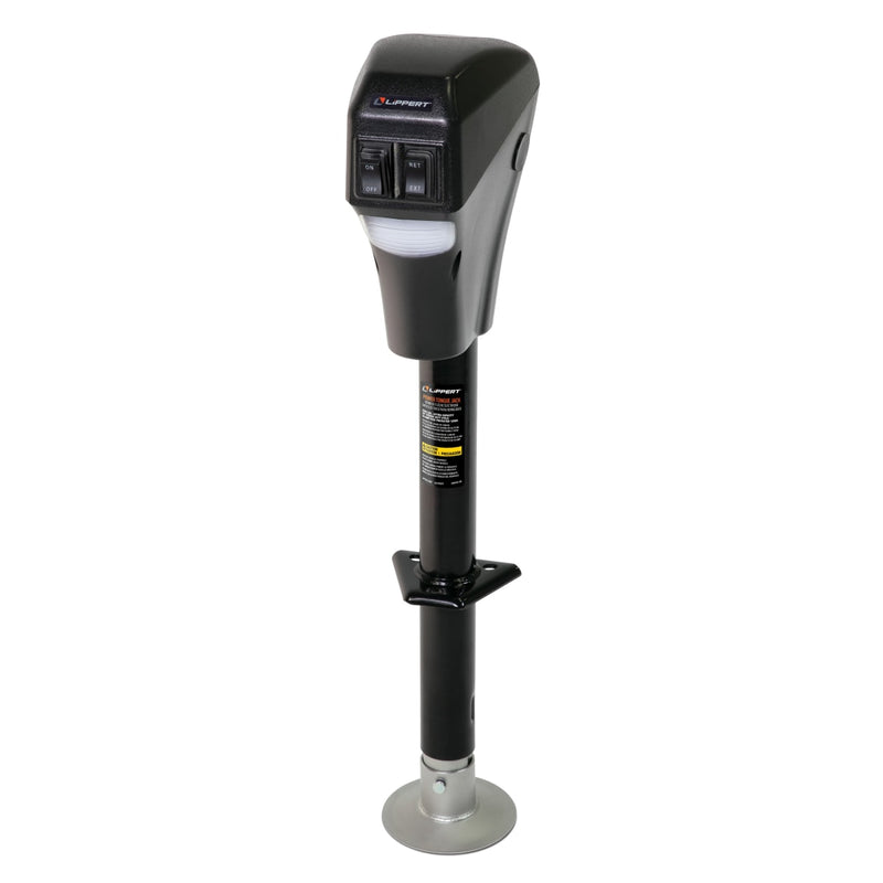 Lippert Power Tongue Jack, 3,500 lb, 18" Stroke with LED Lights, Black