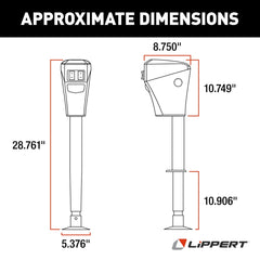 Lippert Power Tongue Jack, 3,500 lb, 18" Stroke with LED Lights, Black - view 2