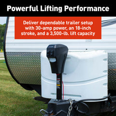 Lippert Power Tongue Jack, 3,500 lb, 18" Stroke with LED Lights, Black - view 7