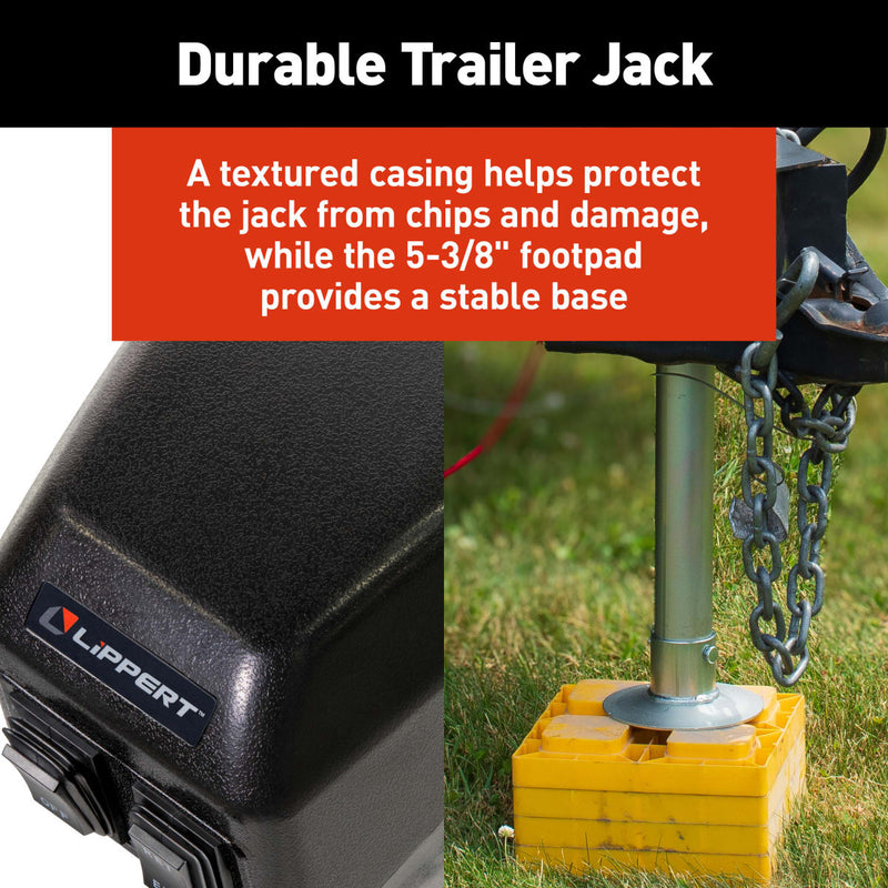Lippert Power Tongue Jack, 3,500 lb, 18" Stroke with LED Lights, Black - view 8
