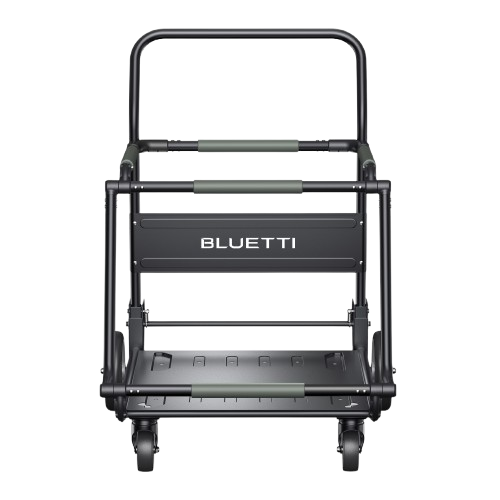 BLUETTI foldable trolley carrying AC500 and two expansion batteries