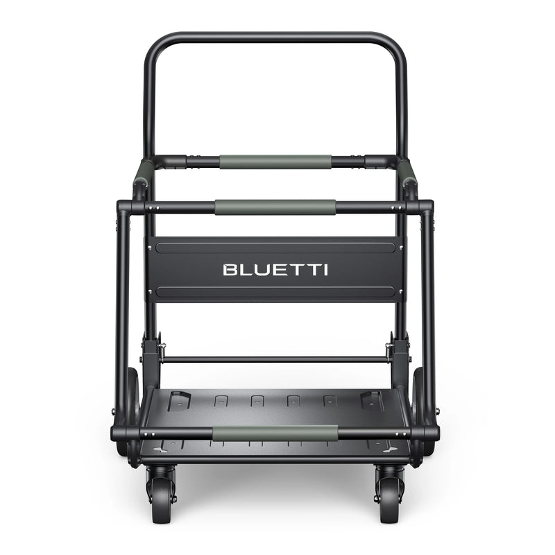 BLUETTI foldable trolley carrying AC500 and two expansion batteries