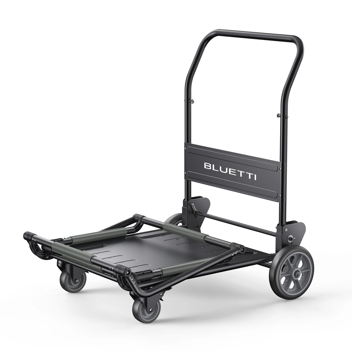 BLUETTI foldable trolley carrying AC500 and two expansion batteries