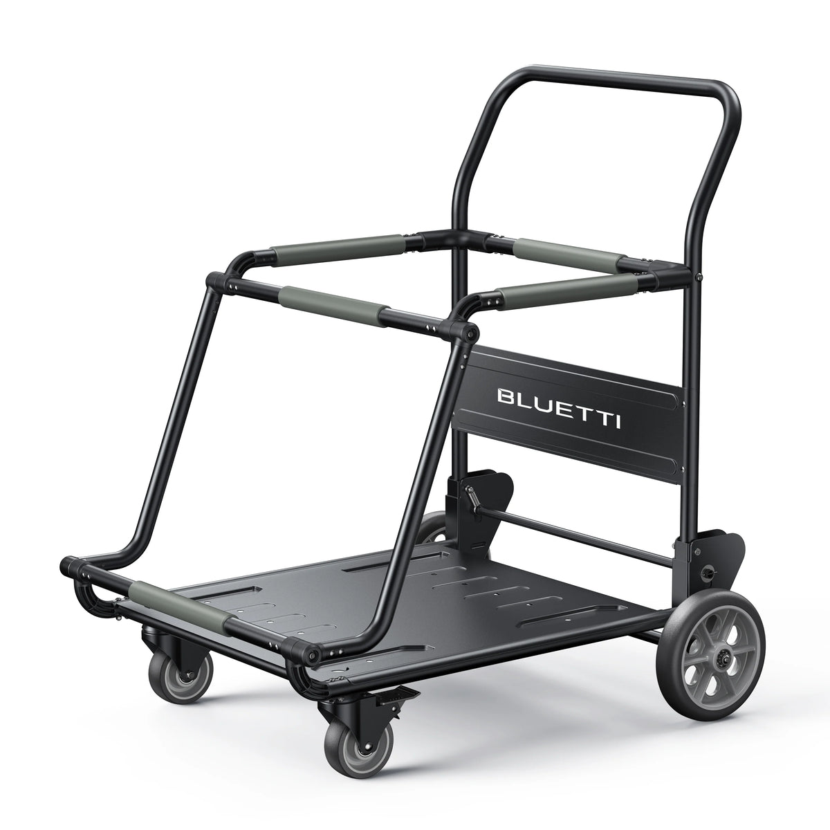 BLUETTI foldable trolley carrying AC500 and two expansion batteries