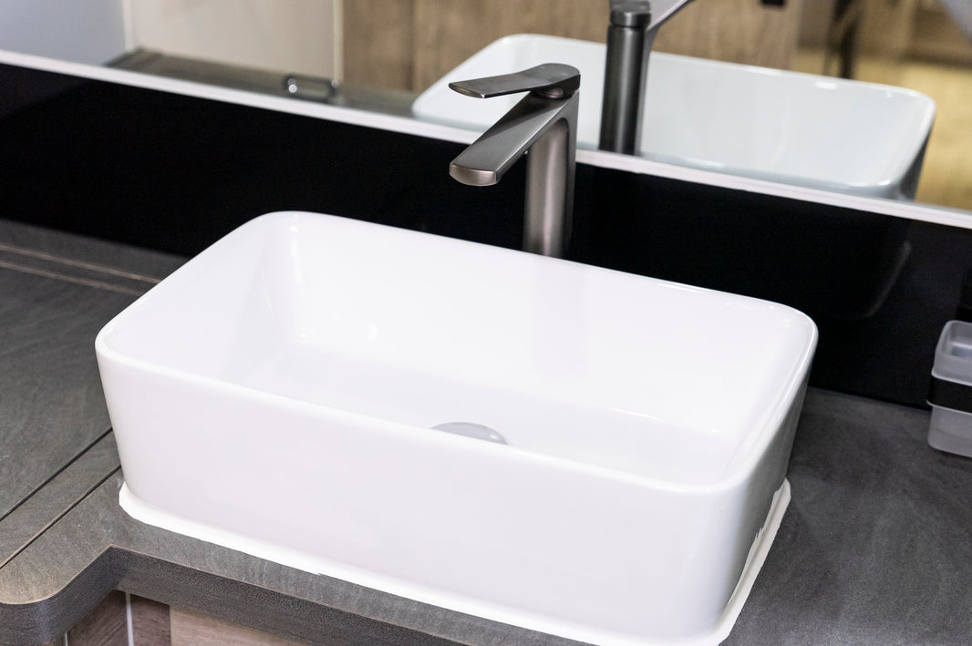 Black Series white ceramic wash basin replacement sink - view 2