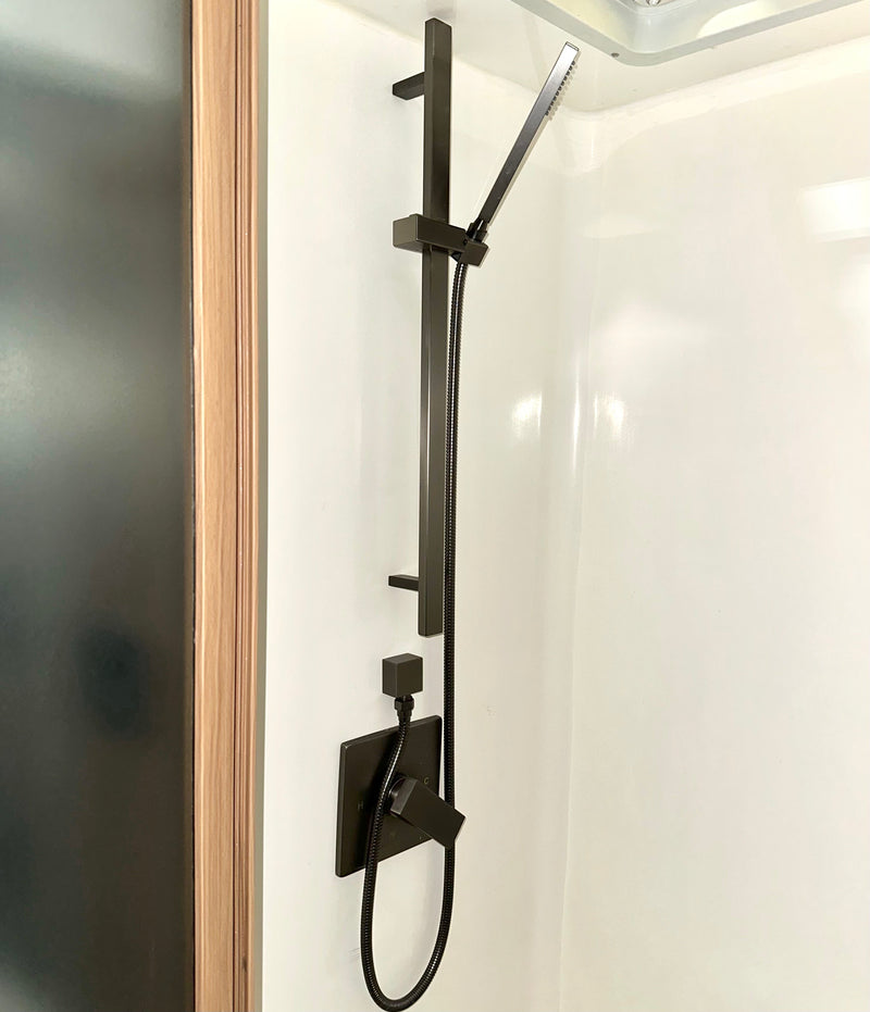 Thermostatic RV shower system with handheld and slide bar - view 2