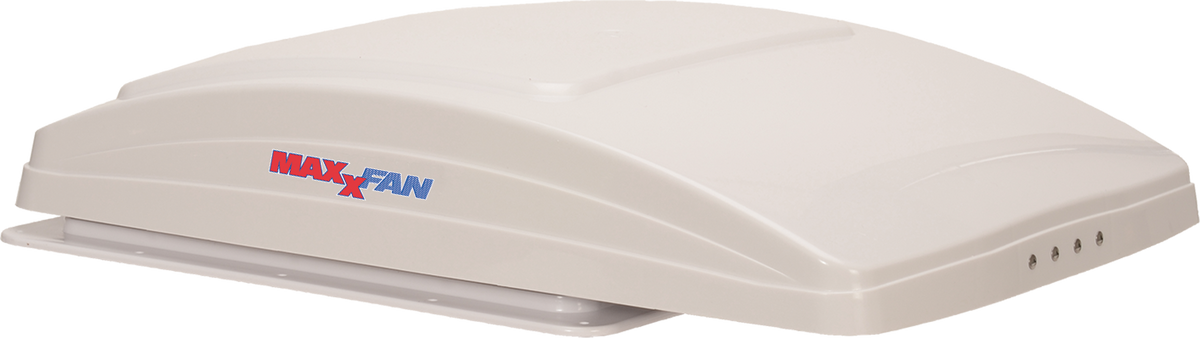 MaxxAir MaxxFan Deluxe 14" RV Roof Vent Fan with Rain Shield, 4-Speed Exhaust, Thermostat, Manual Lift, White Lid - view 2