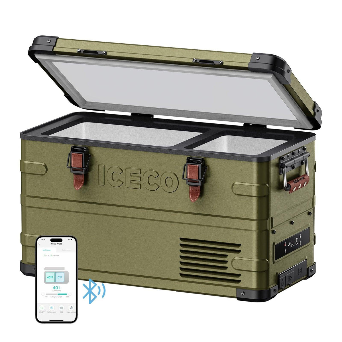 ICECO x Jeep APL35 limited edition dual zone fridge freezer, 41 Green