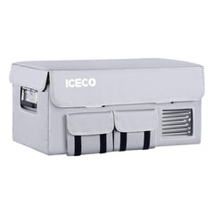 ICECO insulated protective cover on an APL20 portable fridge, gray
