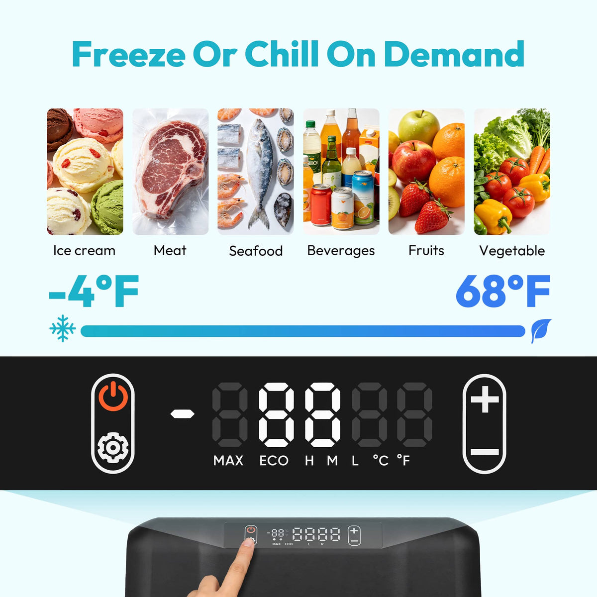 21 qt portable 12V refrigerator, view 4