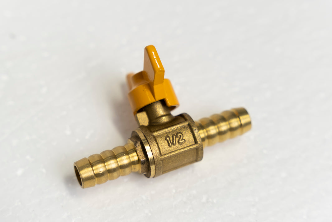 Brass Gas Ball Valve 1/2" | Barbed Quarter-Turn Propane Shut-Off Valve – RV Parts Giant