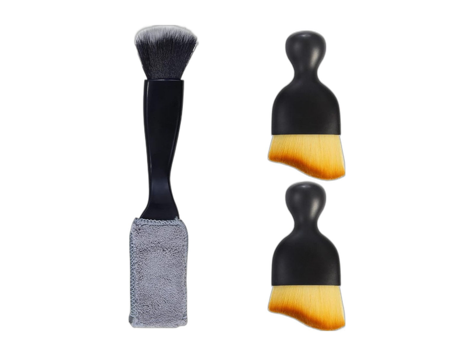 3 pcs car interior detail dust brush soft on white background