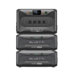 BLUETTI Apex 300 power station with two B300K expansion batteries
