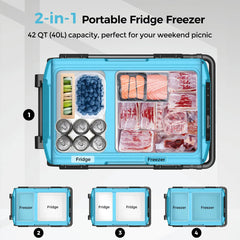 Renogy 42 quart portable refrigerator with wheels and handle