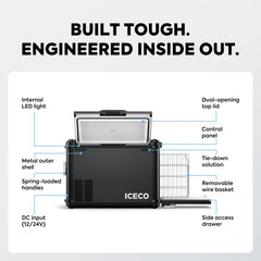 ICECO VL45PLUS 3-way access portable fridge freezer, black