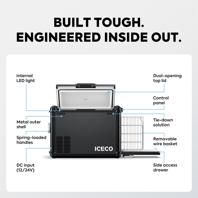 ICECO VL45PLUS 3-way access portable fridge freezer, black