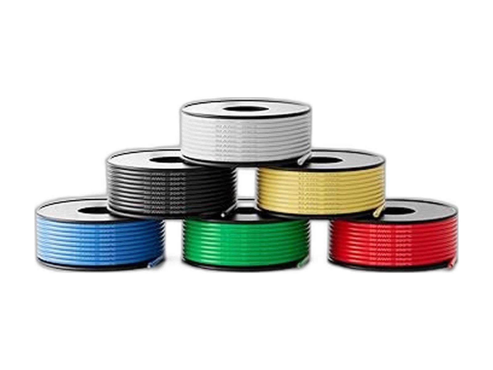 30 gauge wire 394ft stranded silicone electrical wire on white background