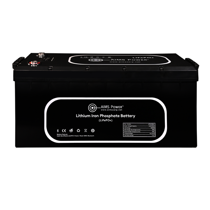 AIMS Power 12V 300Ah LiFePO4 Battery, Bluetooth, Heated, Wake-Up - view 2