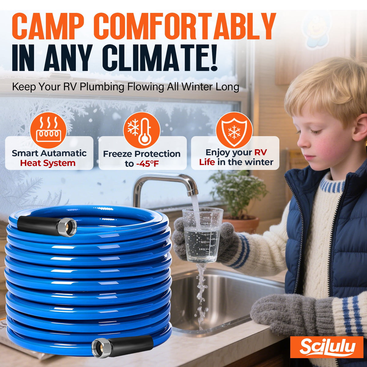 Scilulu 50 ft heated water hose, view 6
