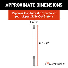 Lippert 53" RV Slide-Out Hydraulic Cylinder, 38" Stroke, 1-1/2" Bore - view 2