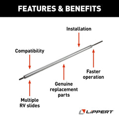 Lippert 53" RV Slide-Out Hydraulic Cylinder, 38" Stroke, 1-1/2" Bore - view 3