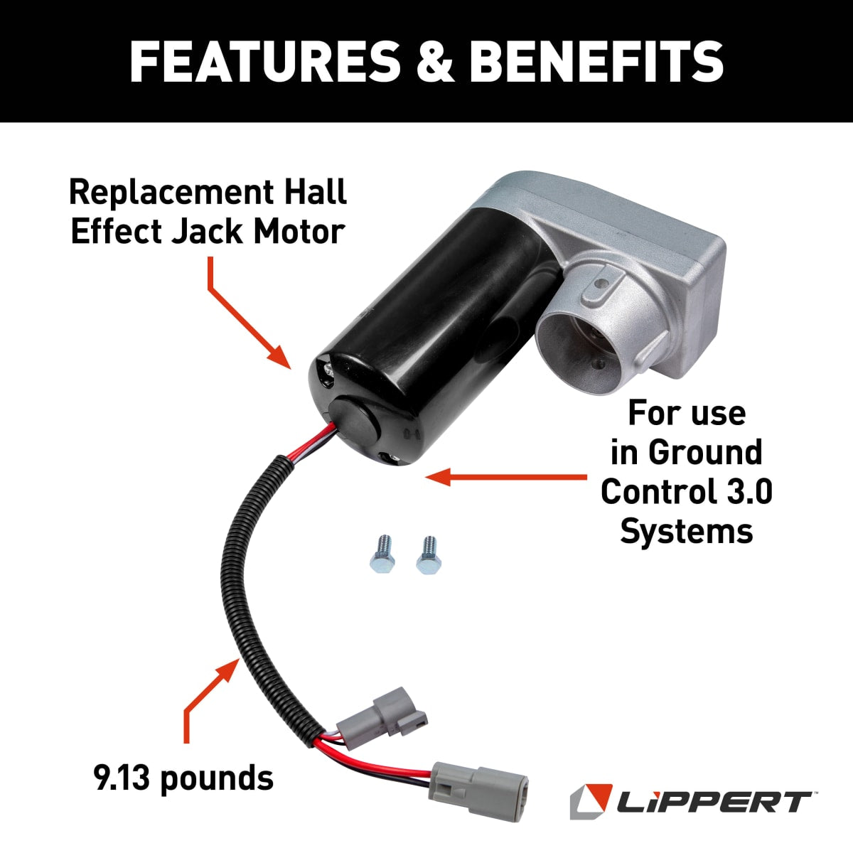 Lippert Ground Control Hall Effect Leveling Jack Motor - view 3