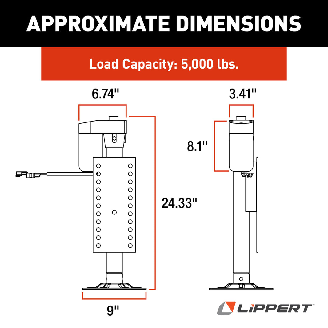 Lippert Ground Control 3.0 5th Wheel Leveling Rear Jack Leg, Right - view 2