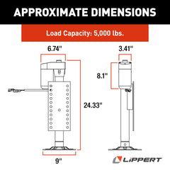 Lippert Ground Control 3.0 5th Wheel Leveling Rear Jack Leg, Right - view 2