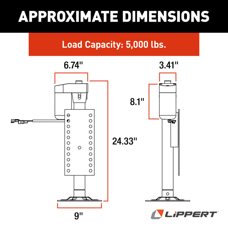 Lippert Ground Control 3.0 5th Wheel Leveling Rear Jack Leg, Right - view 2